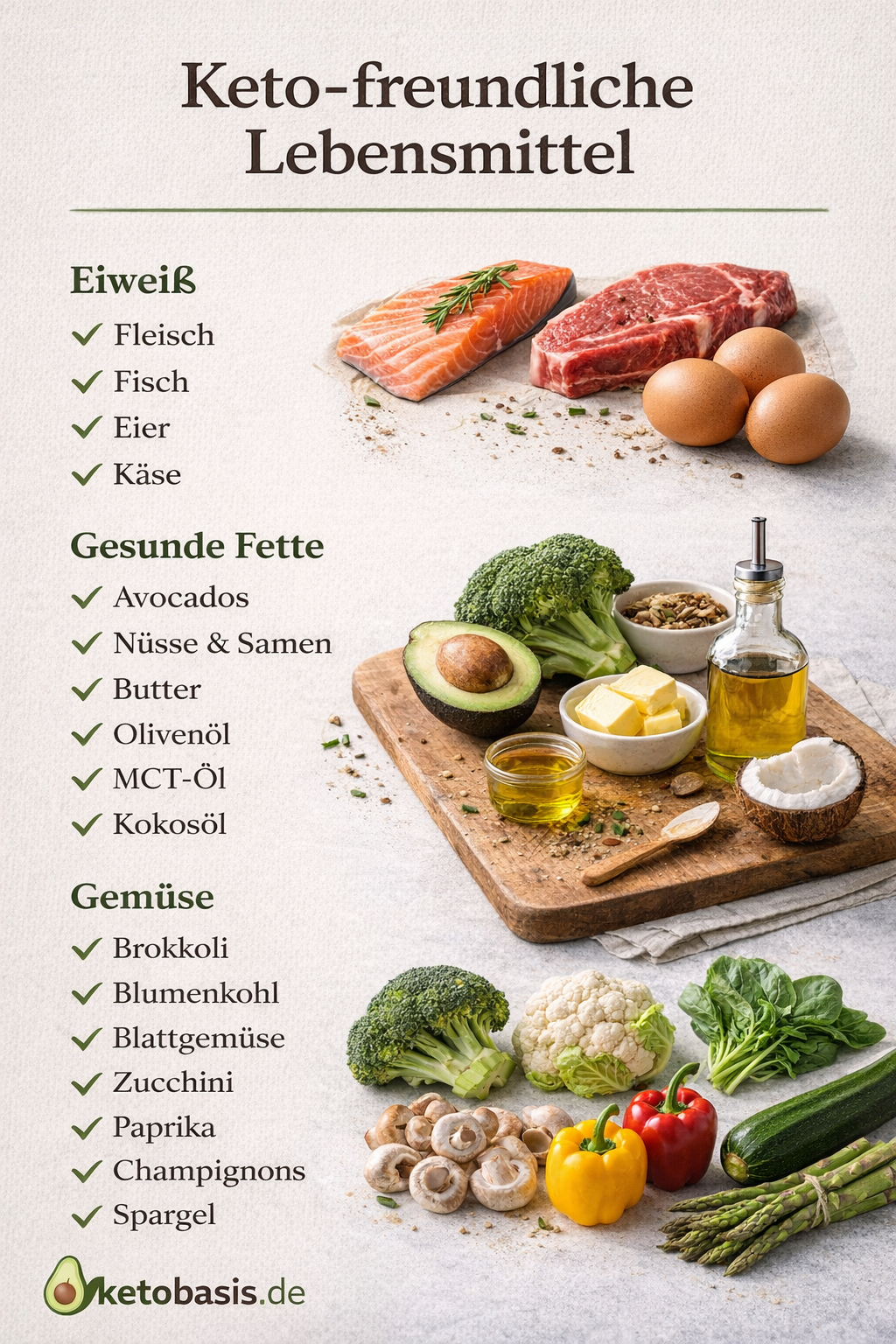 Keto Lebensmittel Liste von Ketobasis.de